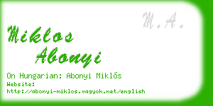 miklos abonyi business card